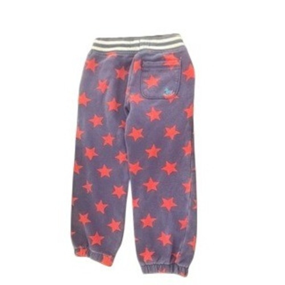 Mini Boden Kids 5Y Blue Red Star Print Fleece Joggers Sweatpants Striped Waist - Picture 3 of 3